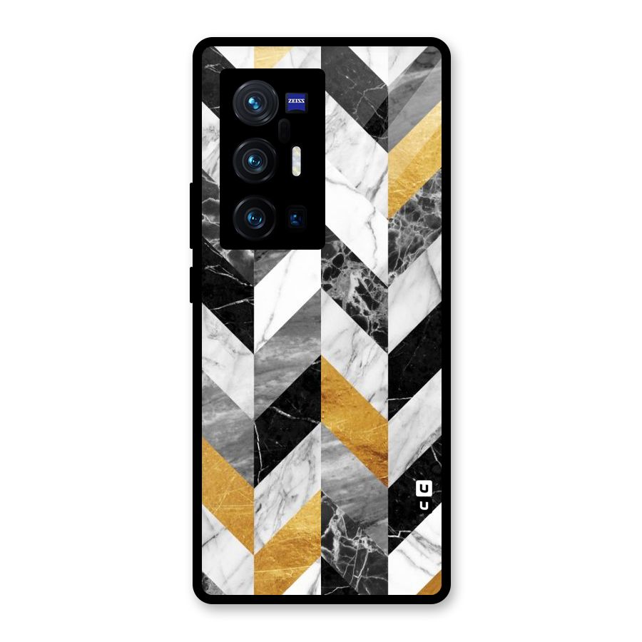 Yellow Grey Marble Glass Back Case for Vivo X70 Pro Plus