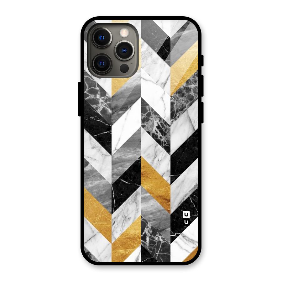 Yellow Grey Marble Glass Back Case for iPhone 12 Pro Max