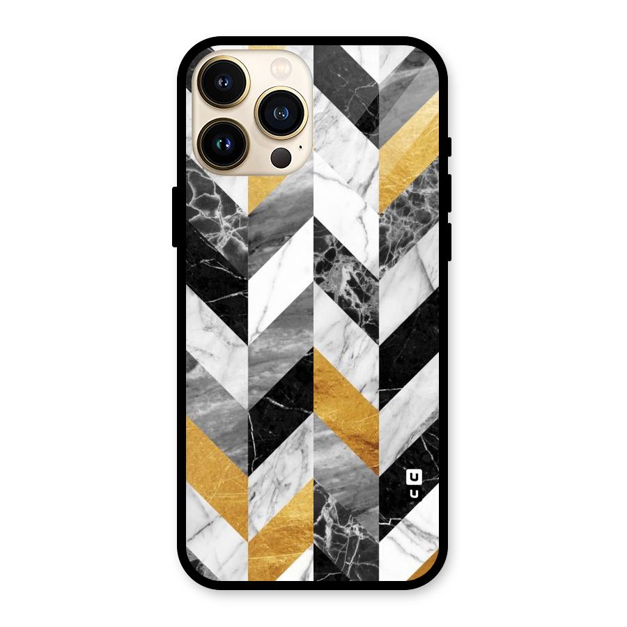 Yellow Grey Marble Glass Back Case for iPhone 13 Pro Max