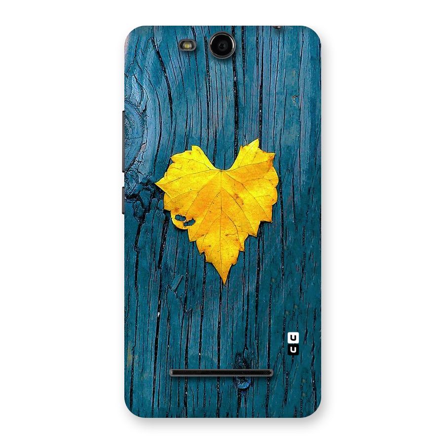 Yellow Leaf Back Case for Micromax Canvas Juice 3 Q392
