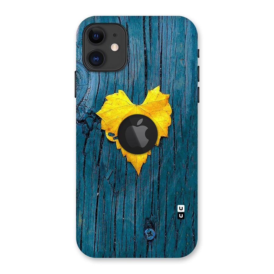 Yellow Leaf Back Case for iPhone 11 Logo Cut