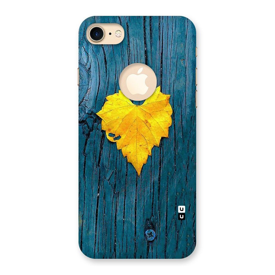 Yellow Leaf Back Case for iPhone 7 Logo Cut
