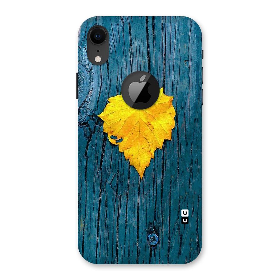 Yellow Leaf Back Case for iPhone XR Logo Cut