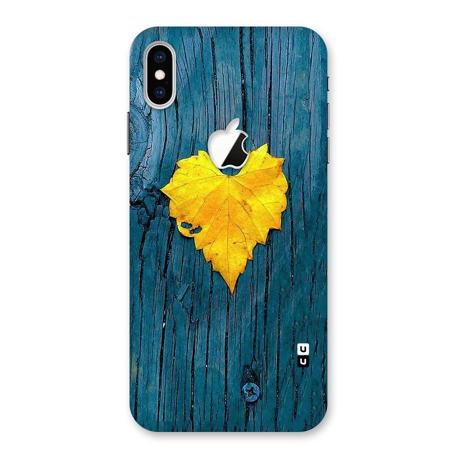 Yellow Leaf Back Case for iPhone XS Max Apple Cut