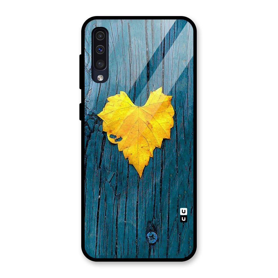 Yellow Leaf Glass Back Case for Galaxy A50