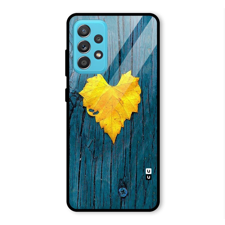 Yellow Leaf Glass Back Case for Galaxy A52s 5G