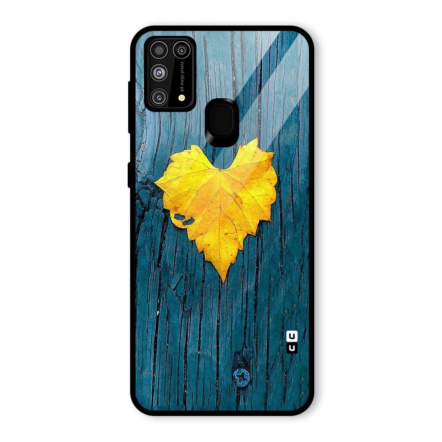 Yellow Leaf Glass Back Case for Galaxy F41