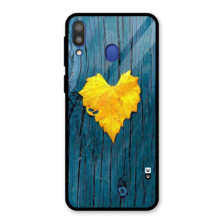 Yellow Leaf Glass Back Case for Galaxy M20
