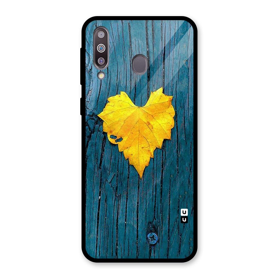 Yellow Leaf Glass Back Case for Galaxy M30