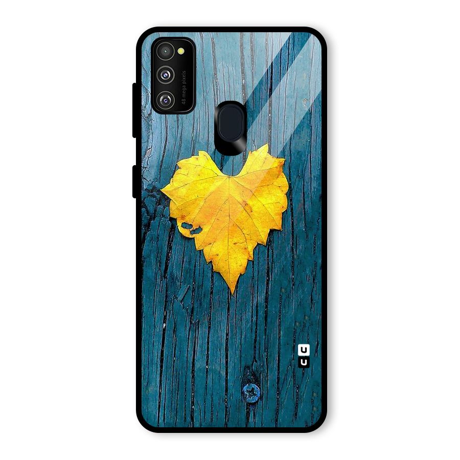 Yellow Leaf Glass Back Case for Galaxy M30s