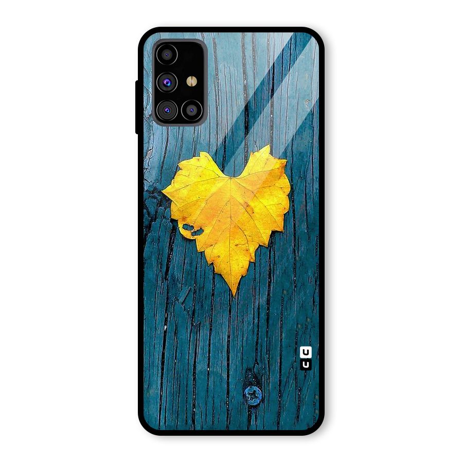 Yellow Leaf Glass Back Case for Galaxy M31s