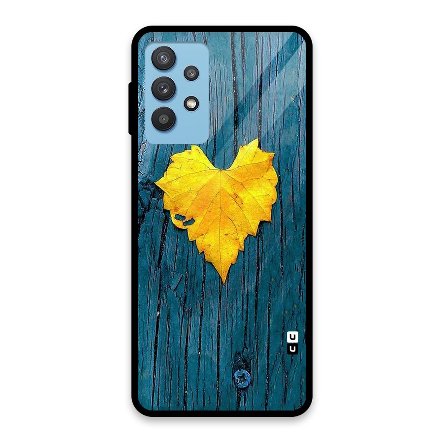 Yellow Leaf Glass Back Case for Galaxy M32 5G