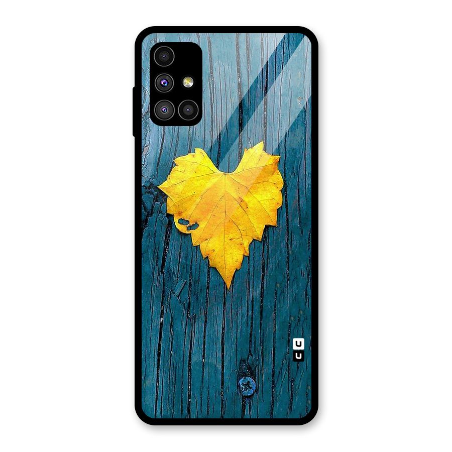 Yellow Leaf Glass Back Case for Galaxy M51