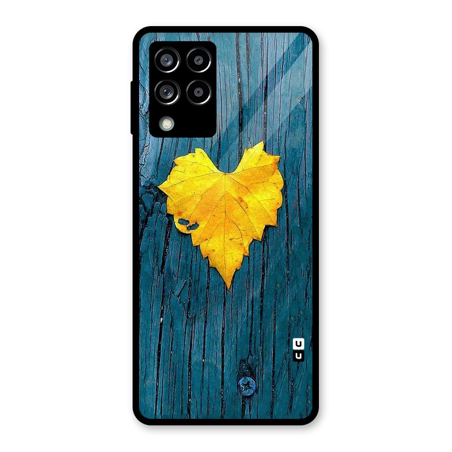 Yellow Leaf Glass Back Case for Galaxy M53 5G