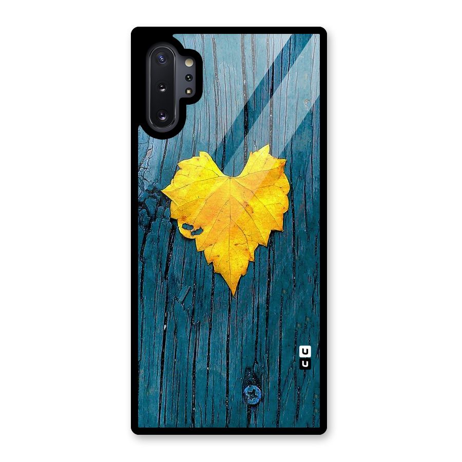 Yellow Leaf Glass Back Case for Galaxy Note 10 Plus