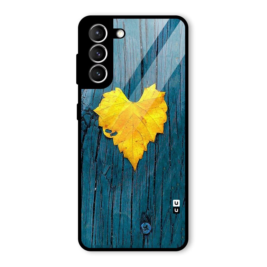 Yellow Leaf Glass Back Case for Galaxy S21 5G