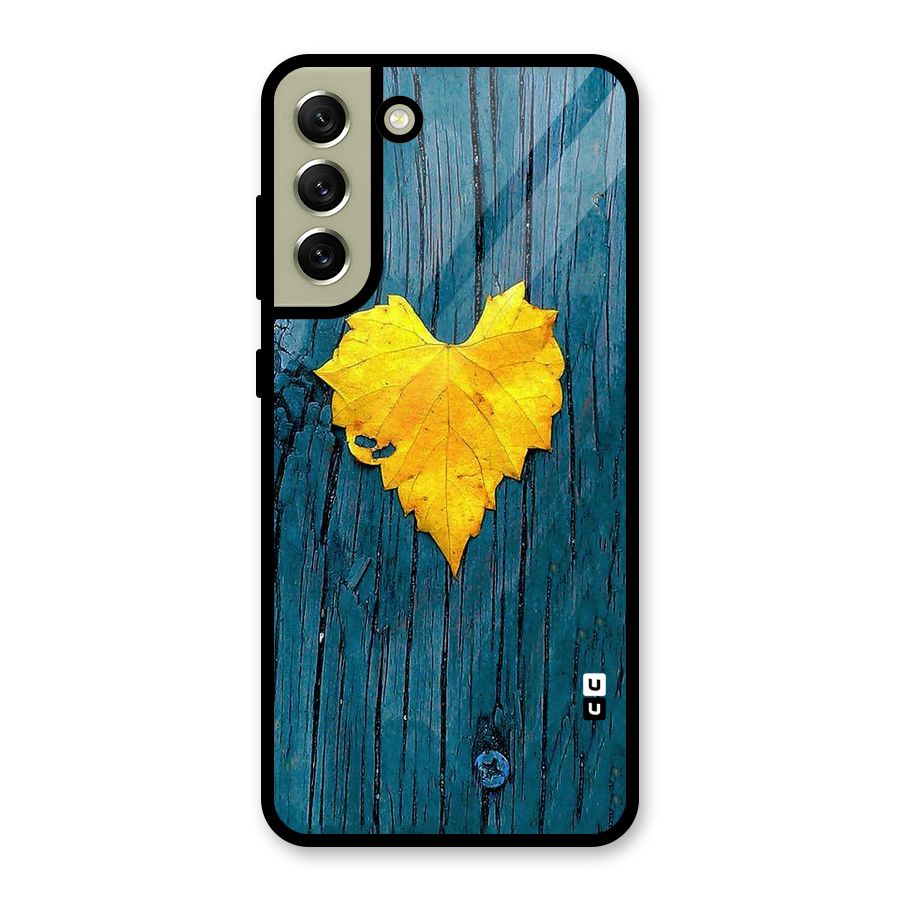 Yellow Leaf Glass Back Case for Galaxy S21 FE 5G