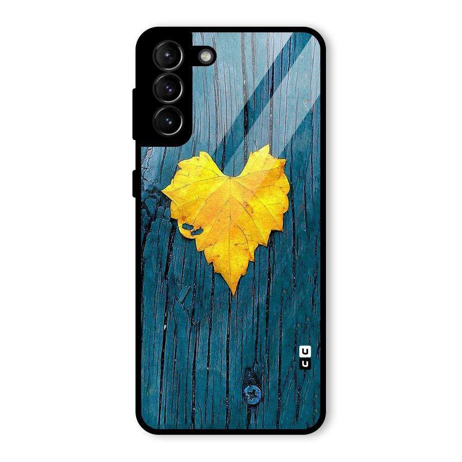 Yellow Leaf Glass Back Case for Galaxy S21 Plus