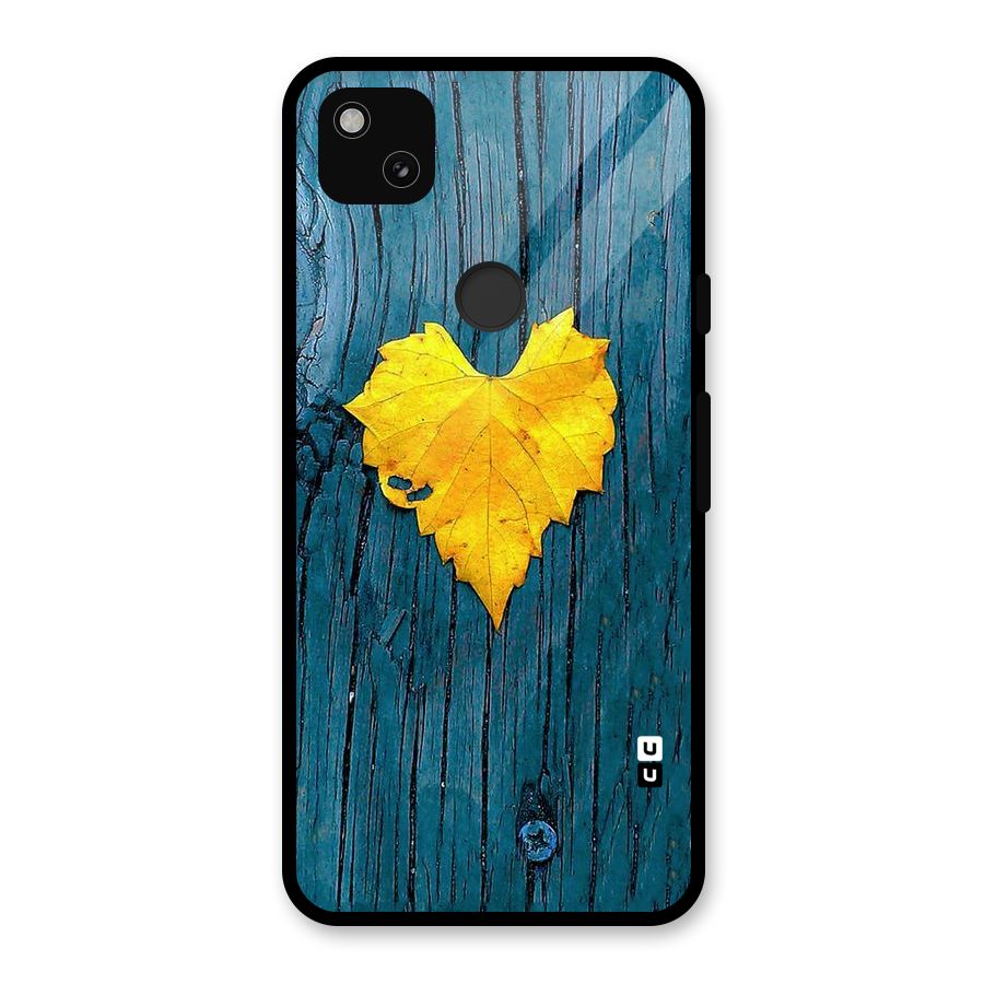 Yellow Leaf Glass Back Case for Google Pixel 4a