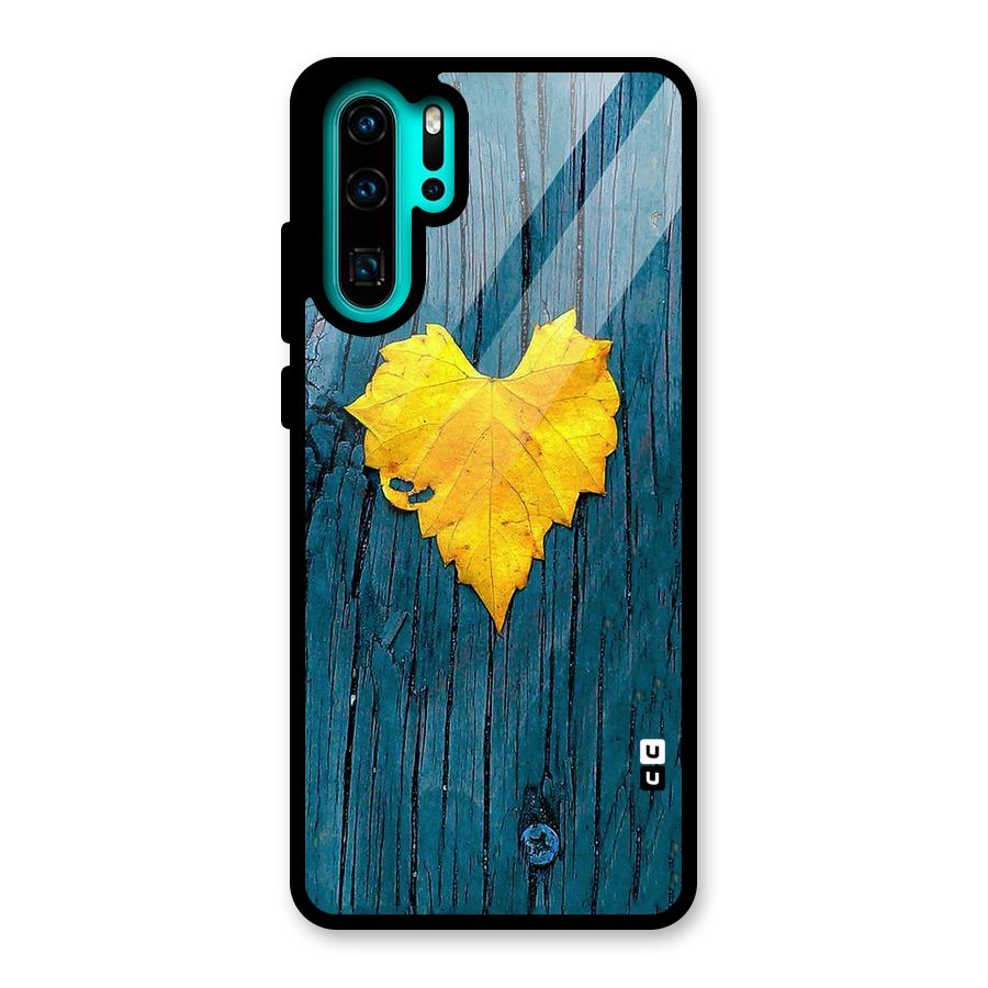 Yellow Leaf Glass Back Case for Huawei P30 Pro