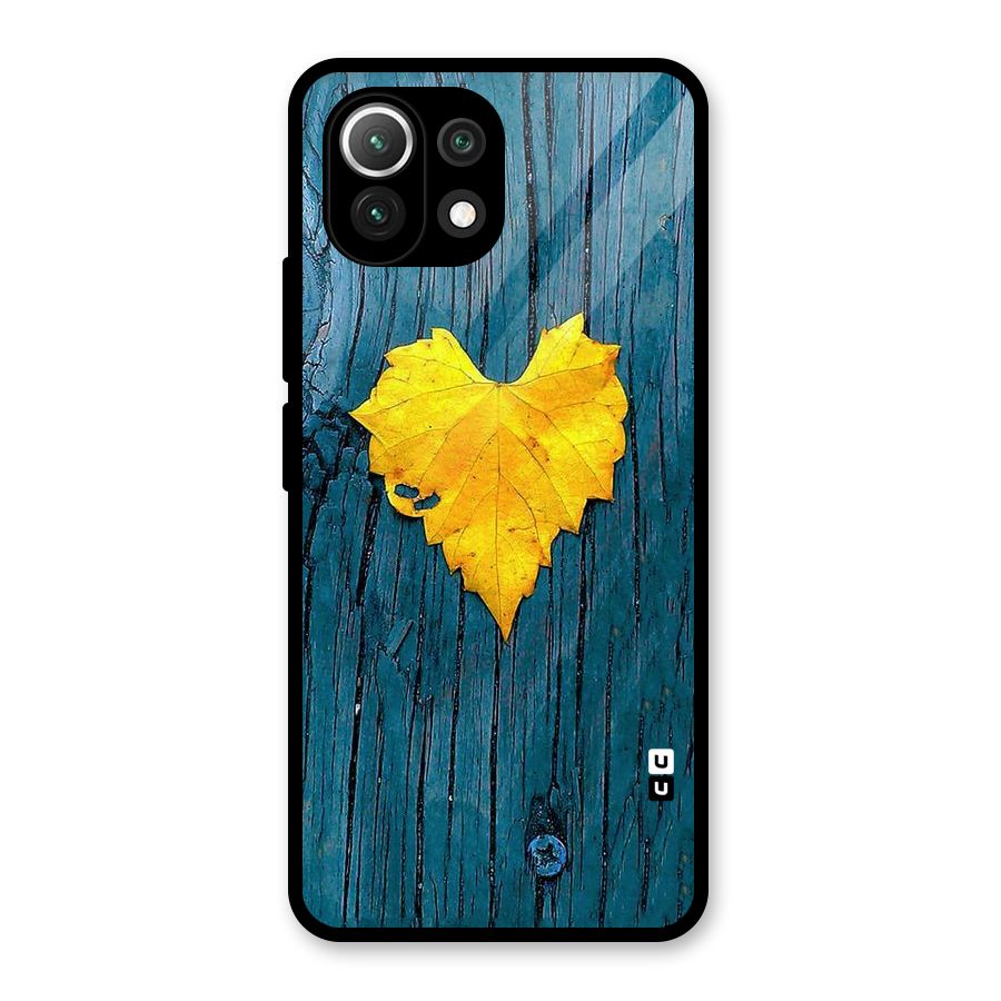 Yellow Leaf Glass Back Case for Mi 11 Lite