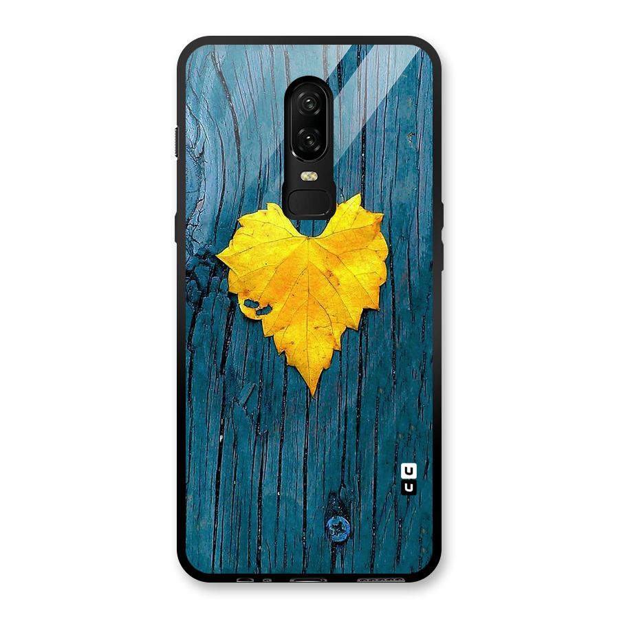 Yellow Leaf Glass Back Case for OnePlus 6