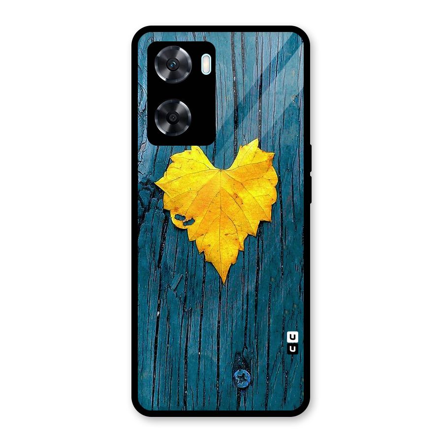 Yellow Leaf Glass Back Case for Oppo A77