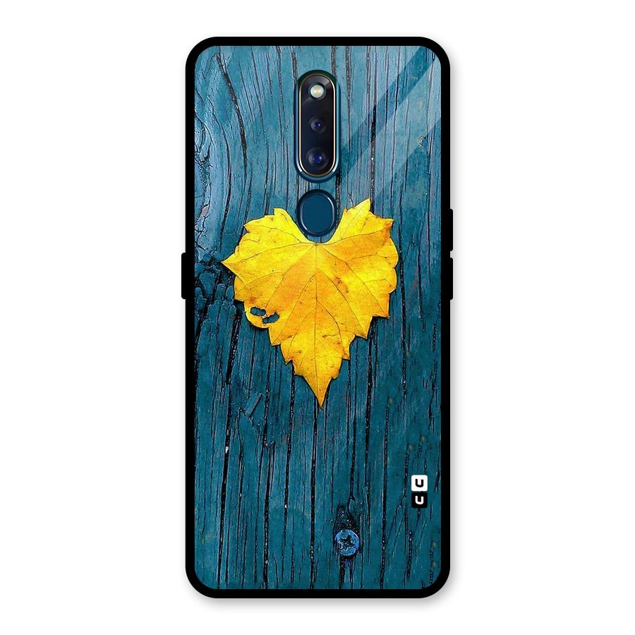 Yellow Leaf Glass Back Case for Oppo F11 Pro