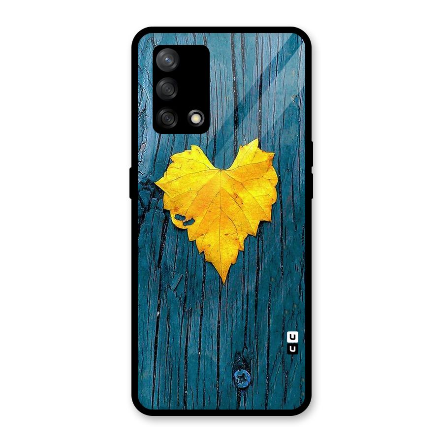 Yellow Leaf Glass Back Case for Oppo F19