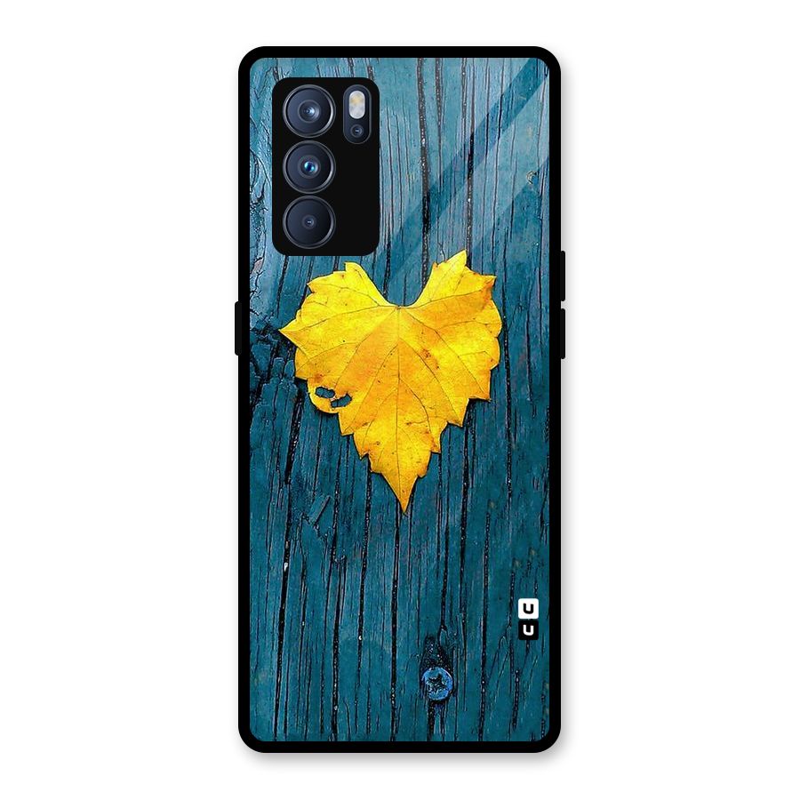 Yellow Leaf Glass Back Case for Oppo Reno6 Pro 5G