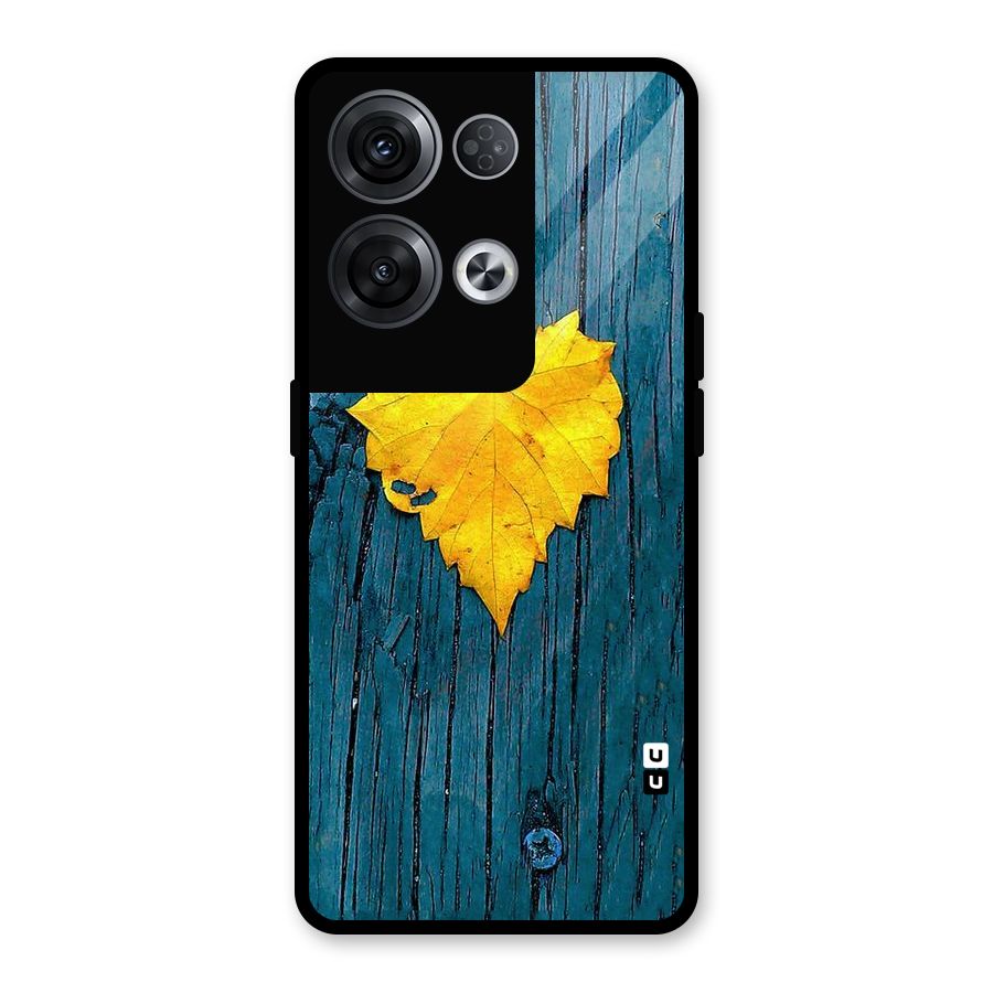 Yellow Leaf Glass Back Case for Oppo Reno8 Pro 5G