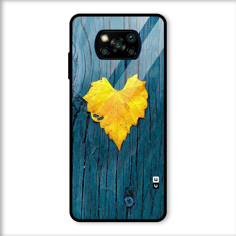 Yellow Leaf Glass Back Case for Poco X3
