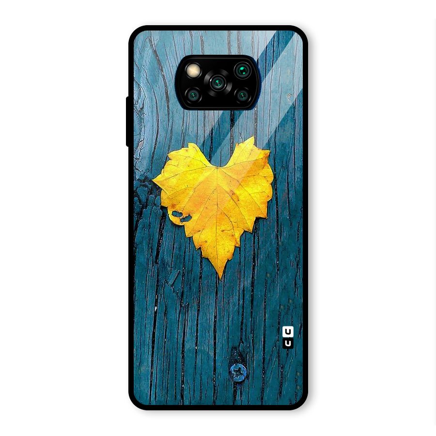 Yellow Leaf Glass Back Case for Poco X3 Pro