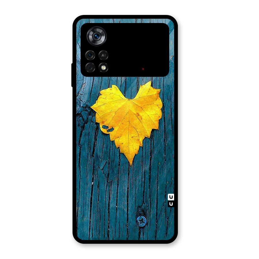 Yellow Leaf Glass Back Case for Poco X4 Pro 5G