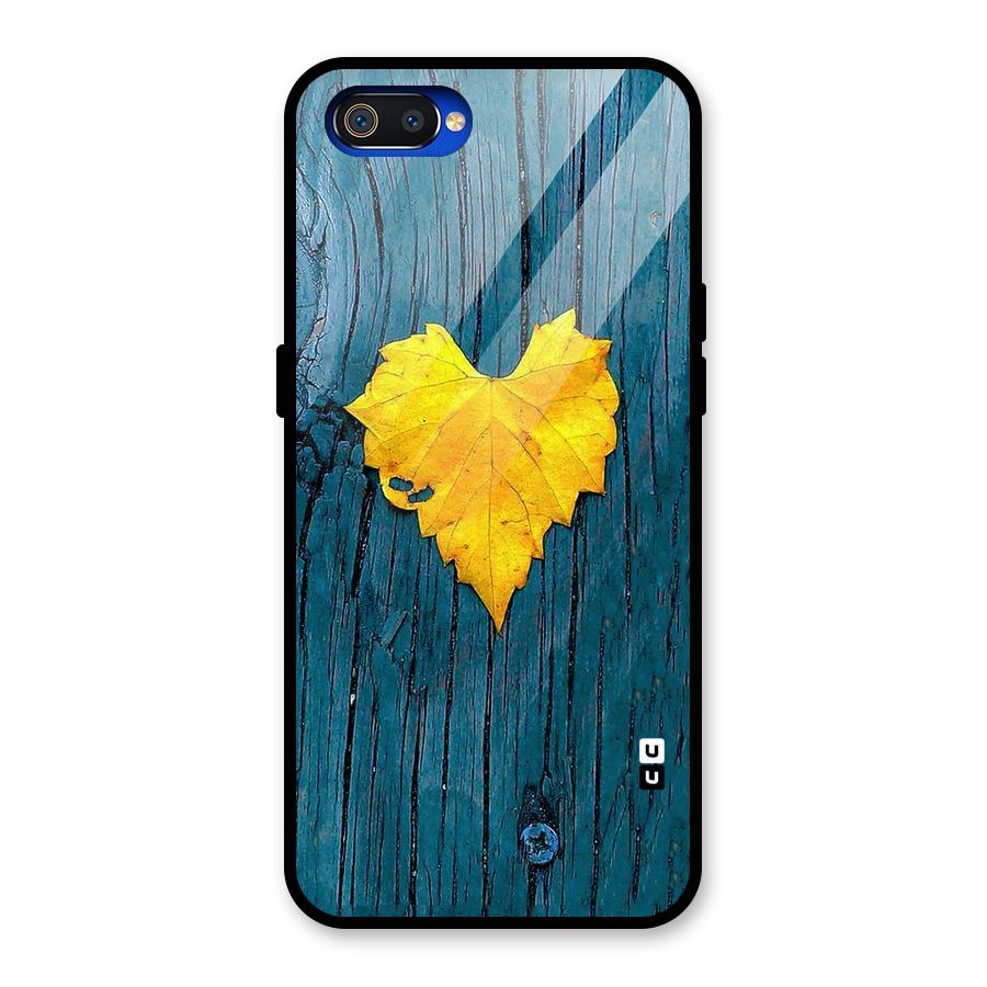 Yellow Leaf Glass Back Case for Realme C2
