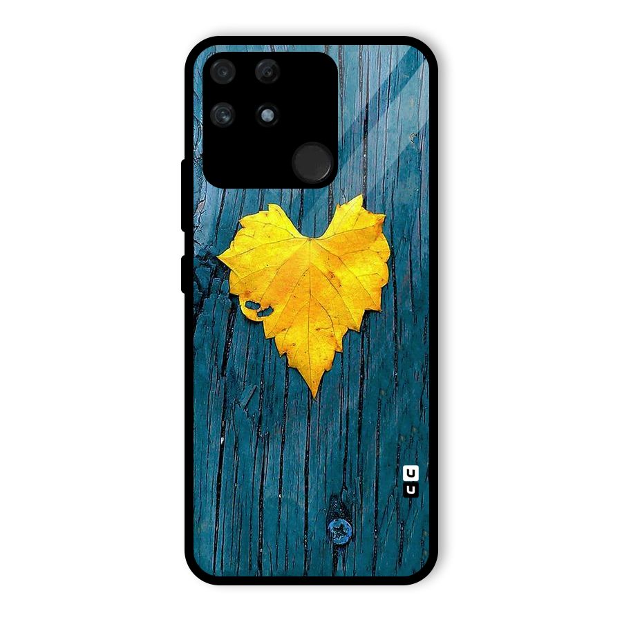 Yellow Leaf Glass Back Case for Realme Narzo 50A