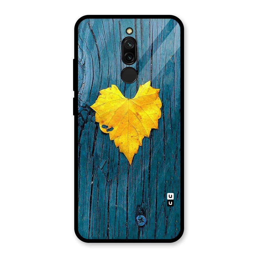 Yellow Leaf Glass Back Case for Redmi 8