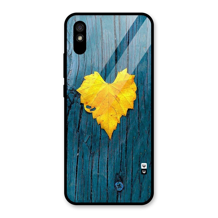 Yellow Leaf Glass Back Case for Redmi 9A