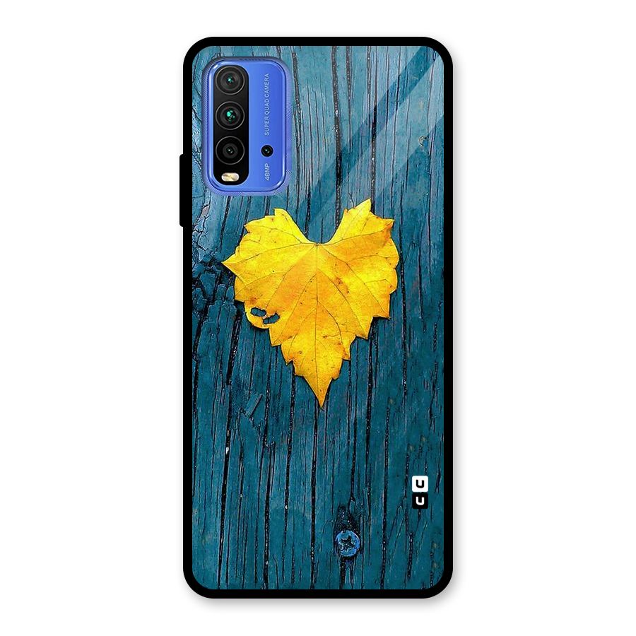Yellow Leaf Glass Back Case for Redmi 9 Power