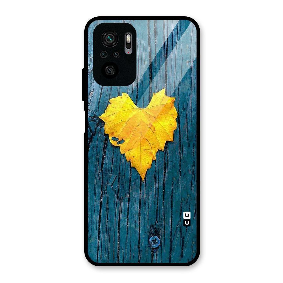 Yellow Leaf Glass Back Case for Redmi Note 10S