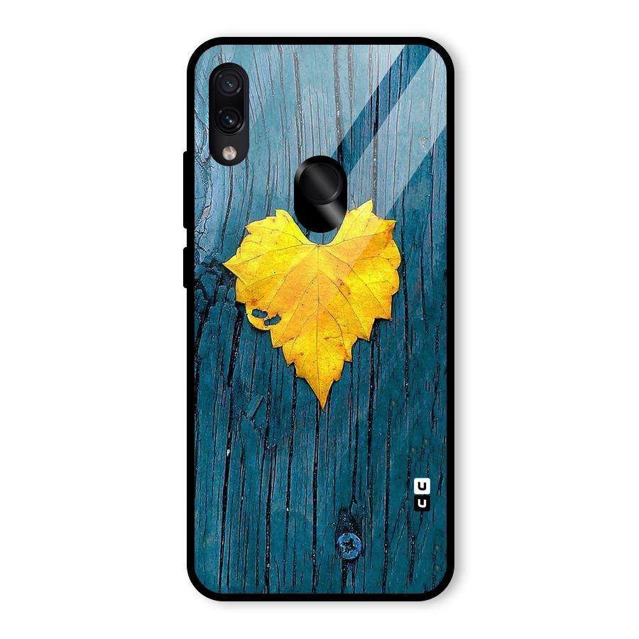 Yellow Leaf Glass Back Case for Redmi Note 7 Pro