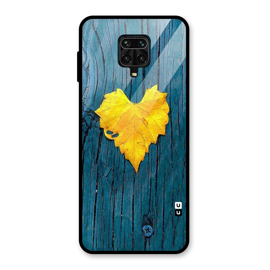 Yellow Leaf Glass Back Case for Redmi Note 9 Pro