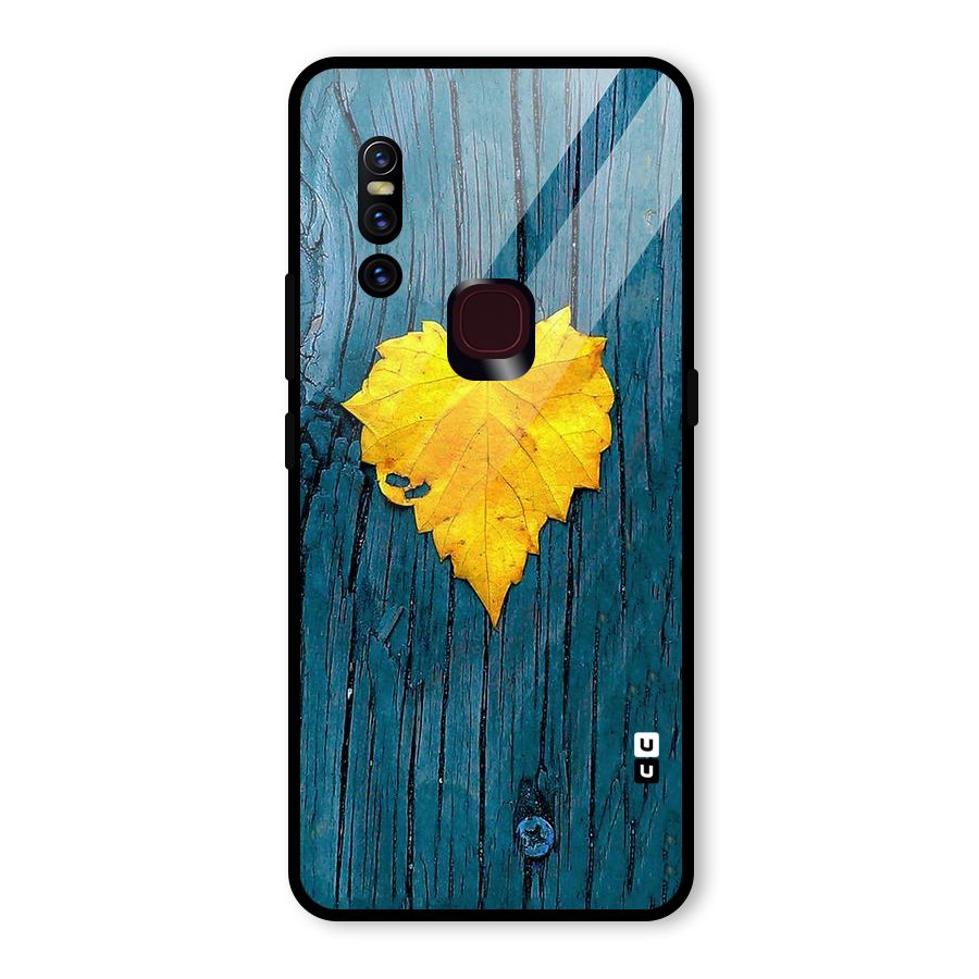 Yellow Leaf Glass Back Case for Vivo V15