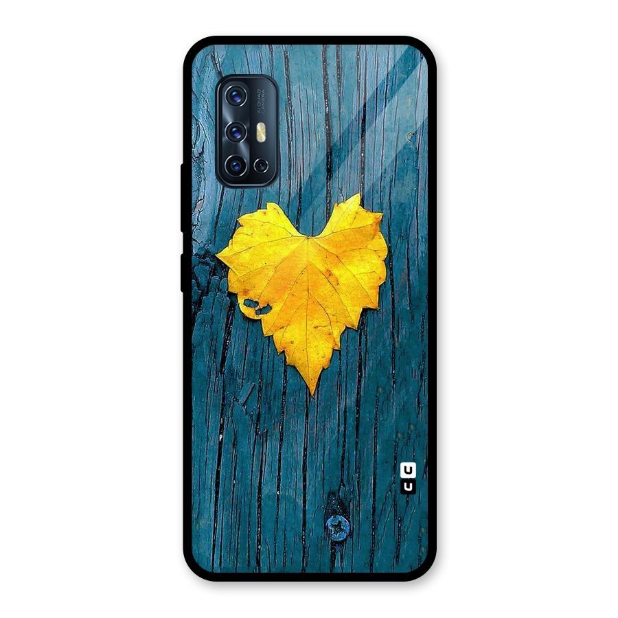 Yellow Leaf Glass Back Case for Vivo V17