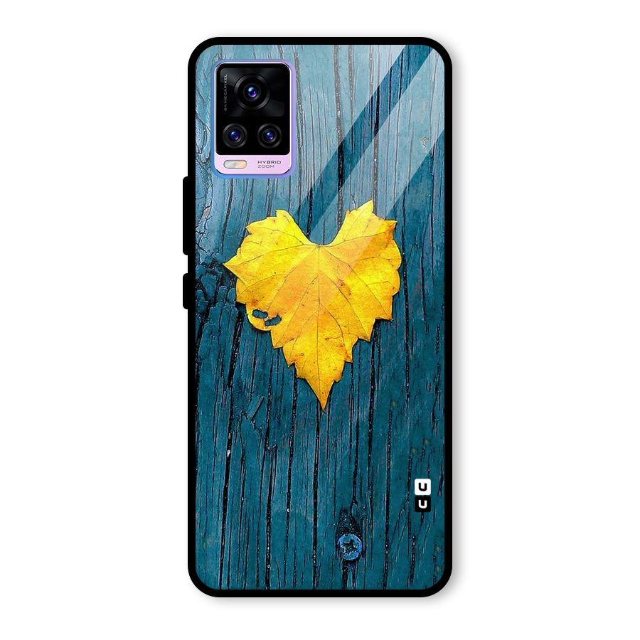 Yellow Leaf Glass Back Case for Vivo V20 Pro