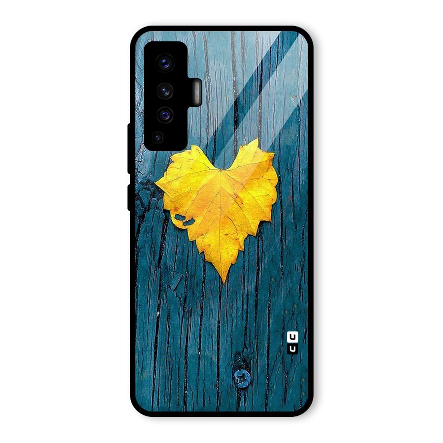 Yellow Leaf Glass Back Case for Vivo X50