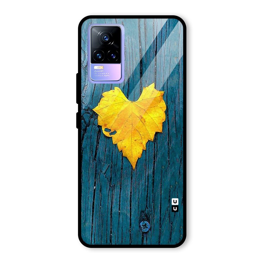 Yellow Leaf Glass Back Case for Vivo Y73