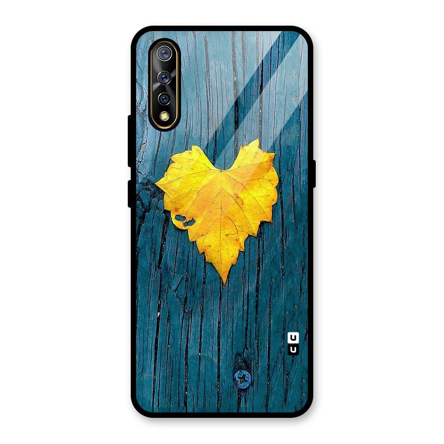 Yellow Leaf Glass Back Case for Vivo Z1x