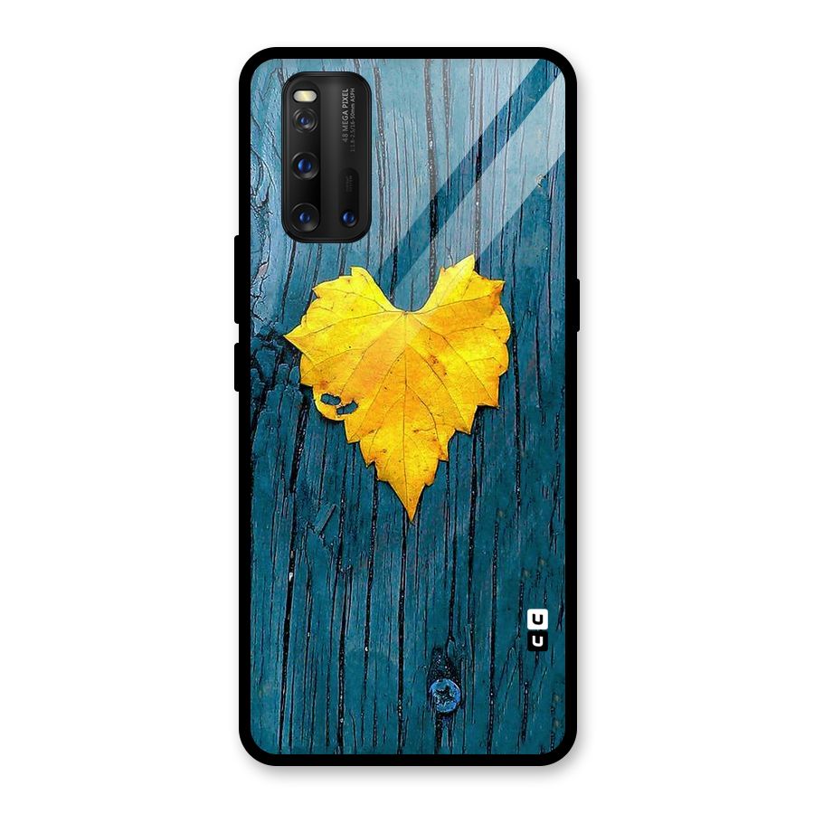 Yellow Leaf Glass Back Case for Vivo iQOO 3