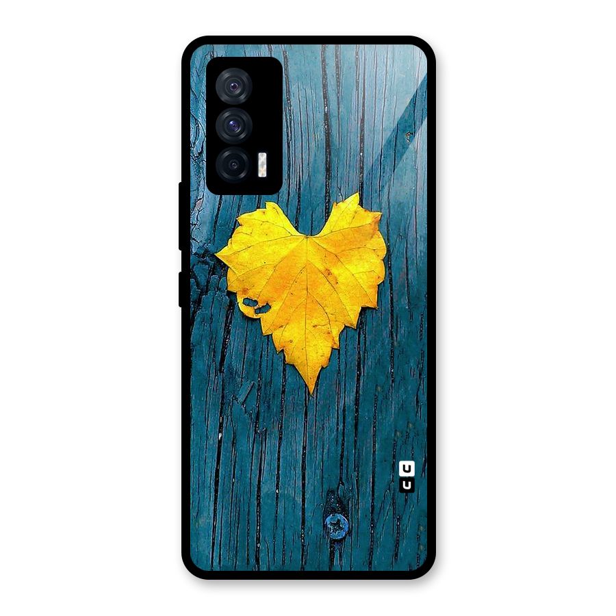Yellow Leaf Glass Back Case for Vivo iQOO 7 5G
